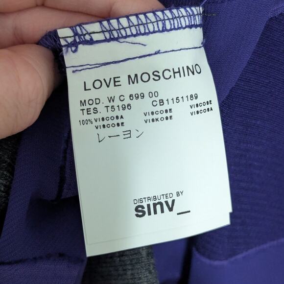 Y2K Love Moschino Sheer Embroidered Polka Dot Blouse Wool Preppy Workwear Office - Picture 6 of 7